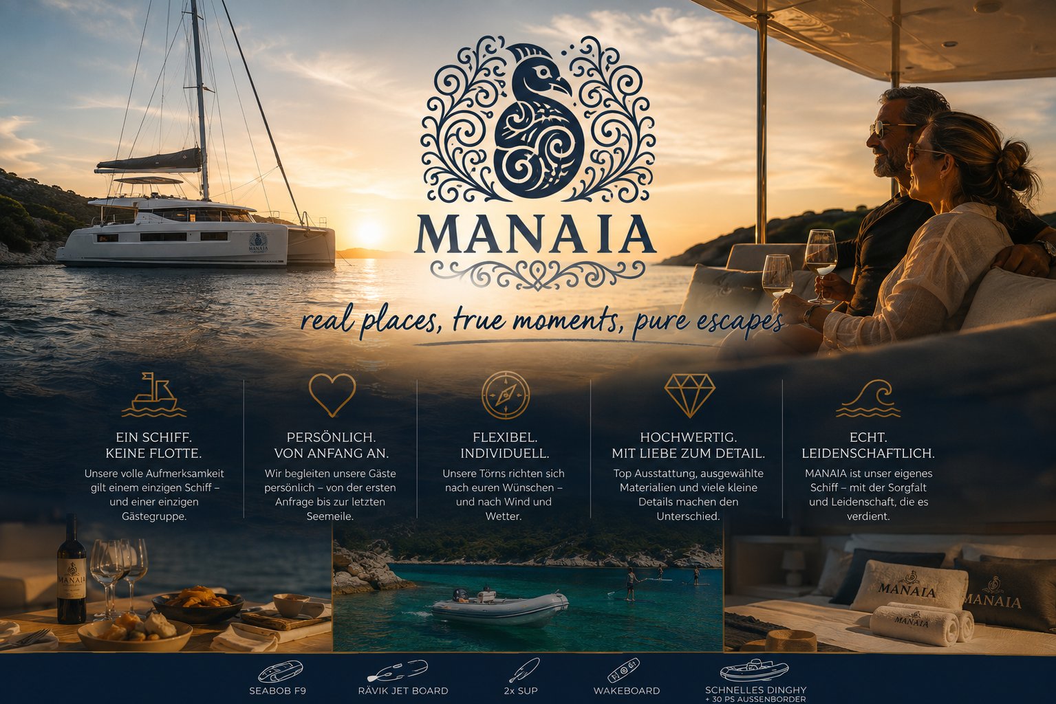 SAILING MANAIA – eignergeführter Katamaran für persönliche Segelferien in Kroatien - hochwertige Ausstattung und Water-Toys